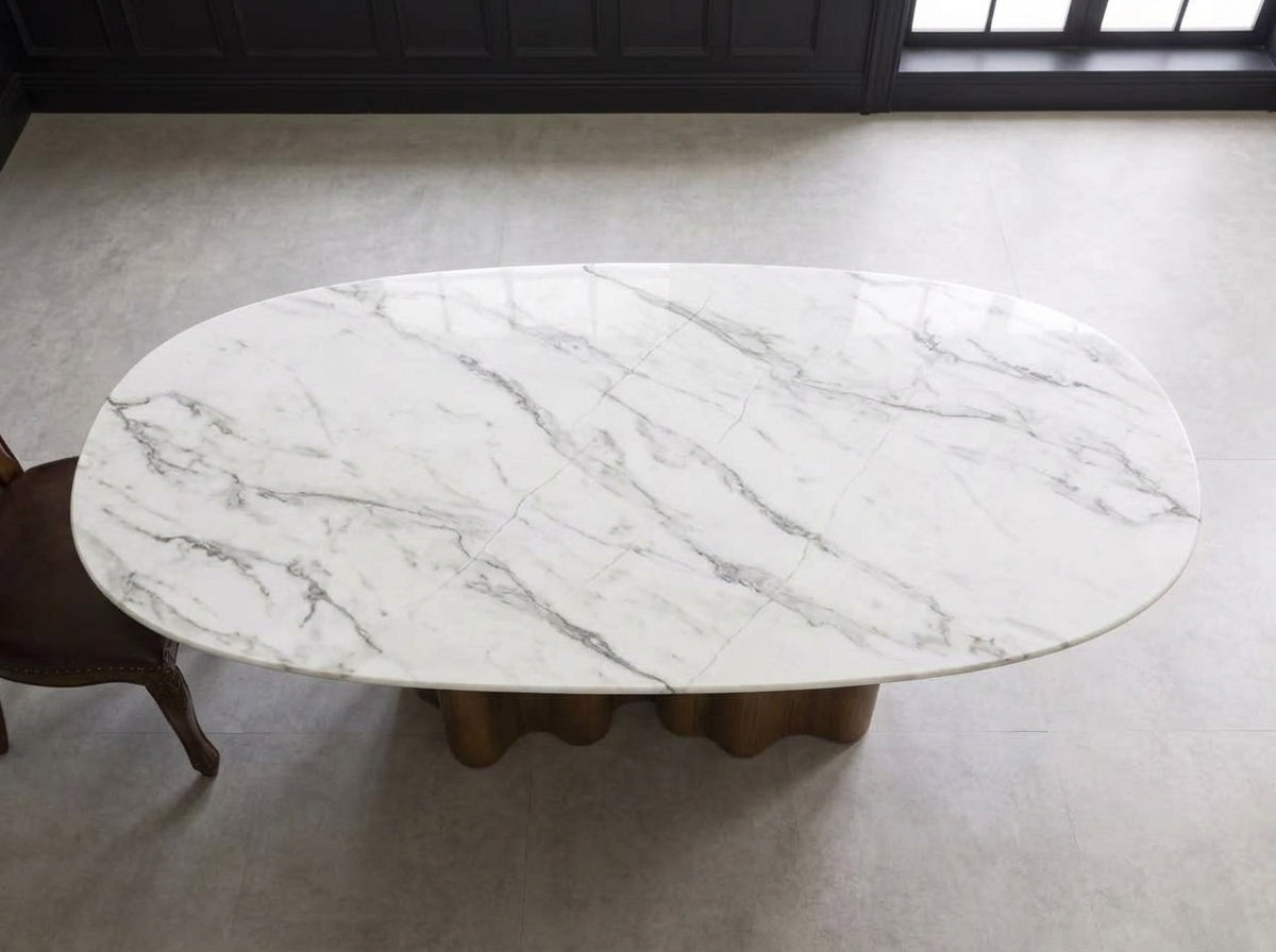 Marco Marble Top Modern Dining Table White