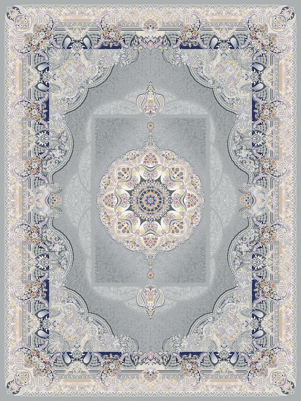 Abadis Traditional Persian Area Rug Silver