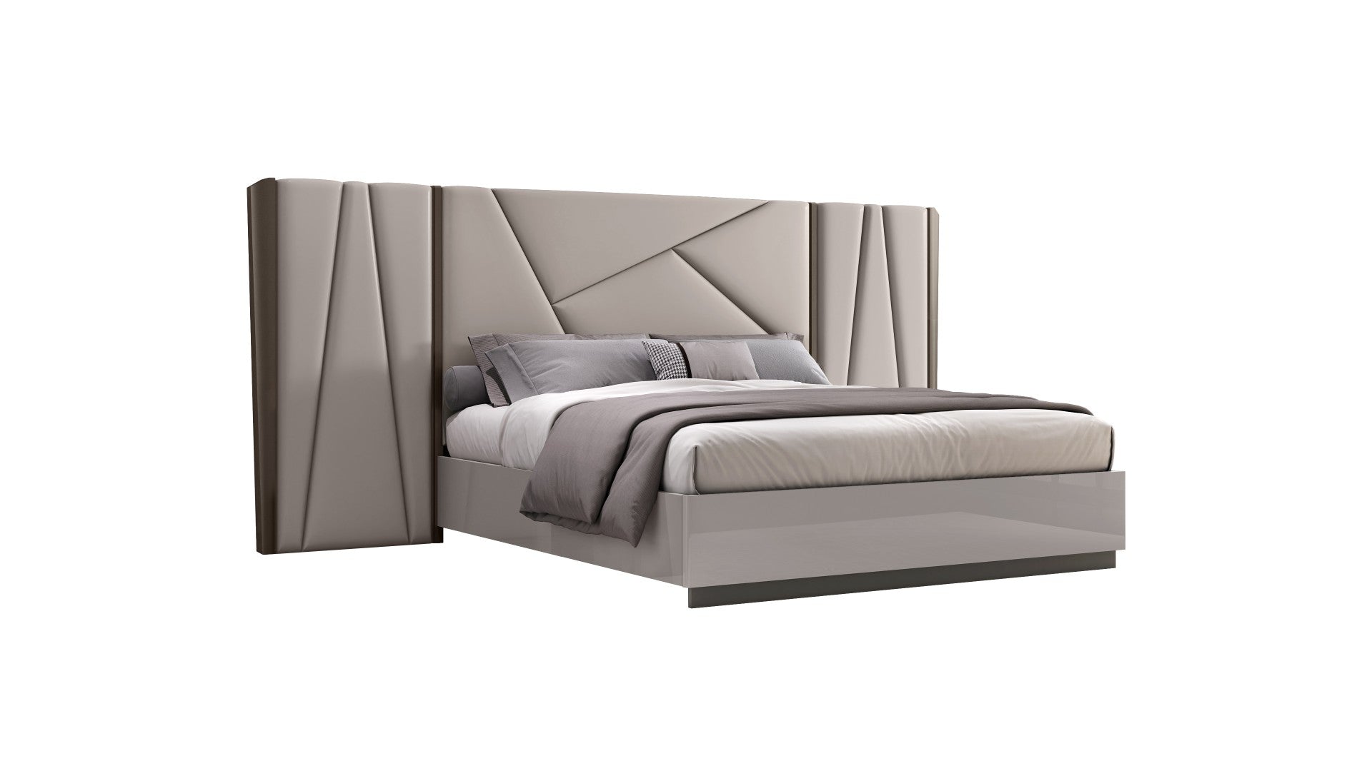 Lliya Modern Bedroom Suite Flannel Grey Bed SetBedroom Furniture SetsQuality Rugs and Furniture