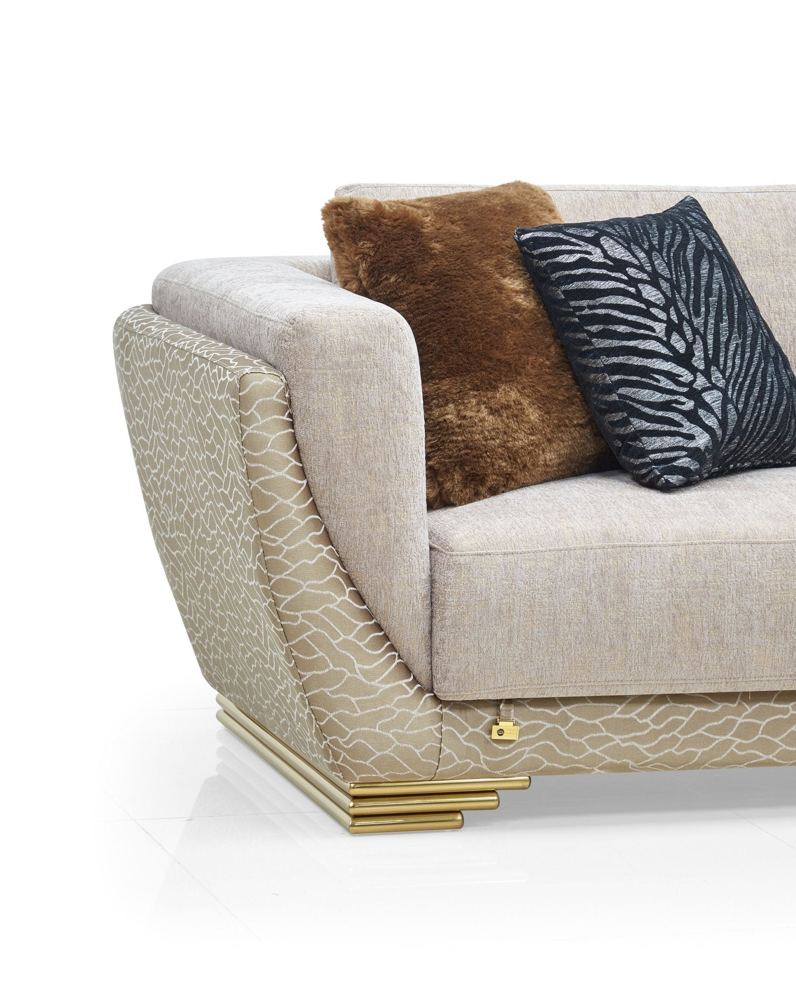 Acacia Modern Luxury Velvet Sofa Set Beige - Quality Rugs and Furniture