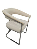 Amira Velvet Stainless Steel Modern Dining Chair Grey Silver - Quality Rugs and Furniture