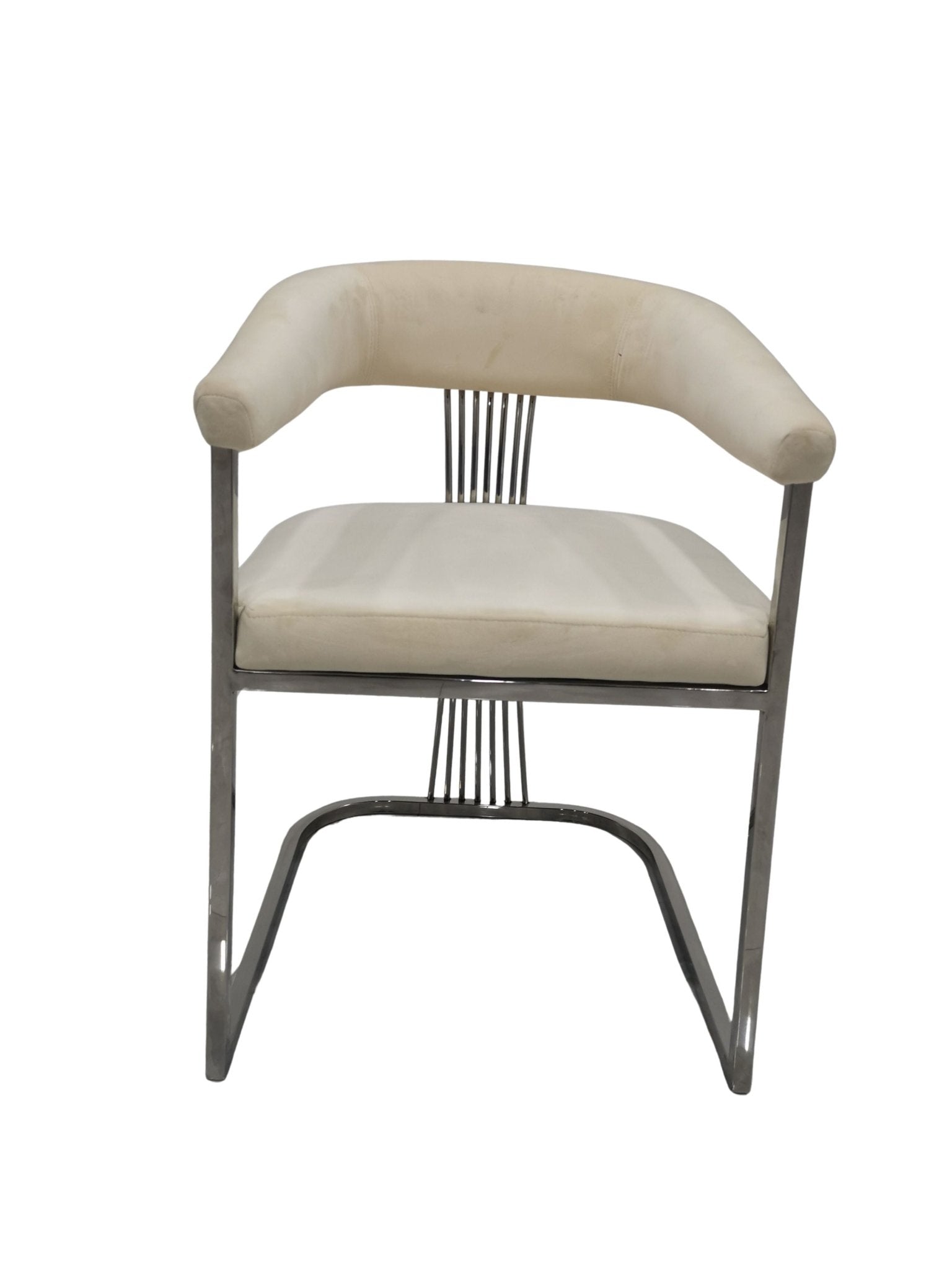 Amira Velvet Stainless Steel Modern Dining Chair Grey Silver - Quality Rugs and Furniture