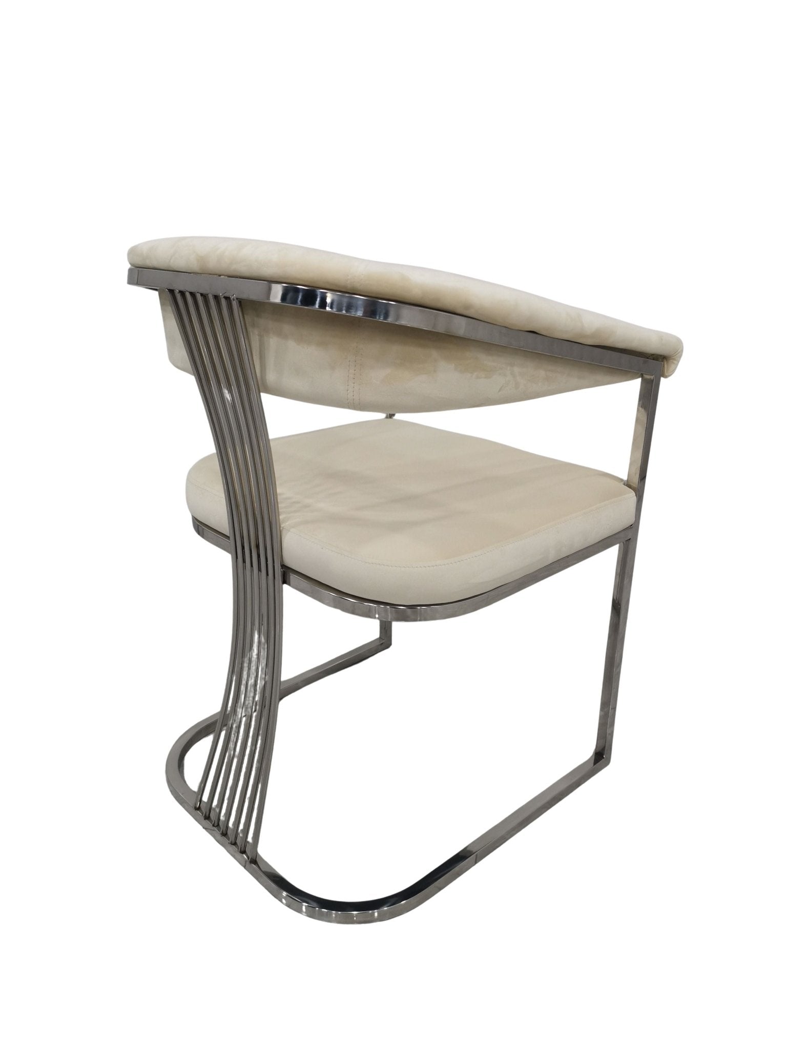 Amira Velvet Stainless Steel Modern Dining Chair Grey Silver - Quality Rugs and Furniture