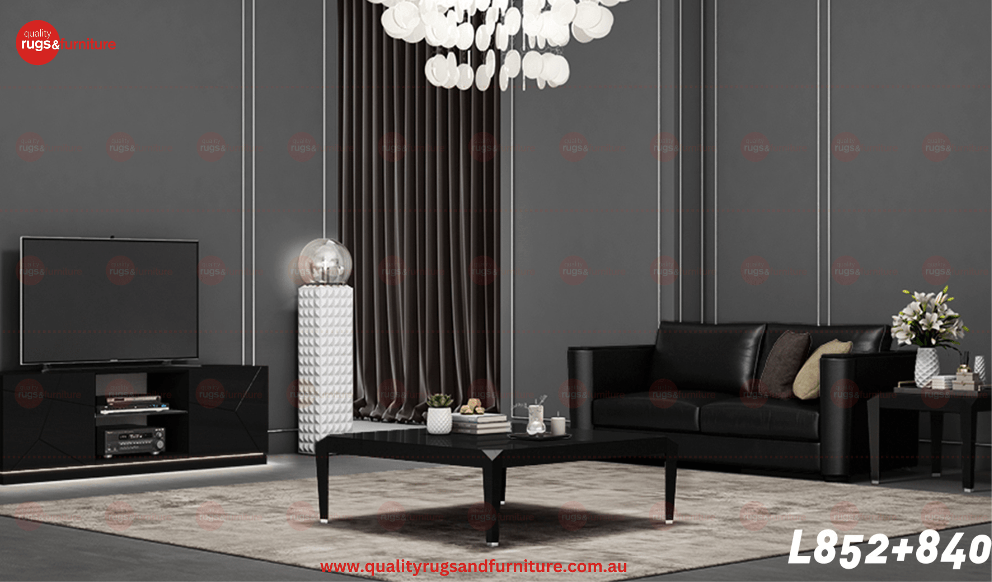 Andes Moden Luxury Coffee Table Black - Quality Rugs and Furniture