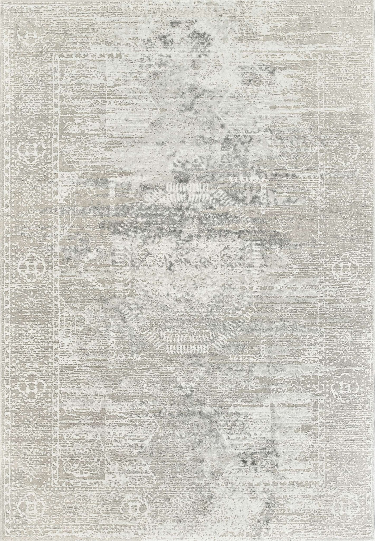 Anemon T025A Modern Area Rug Silver Cream - Quality Rugs and Furniture