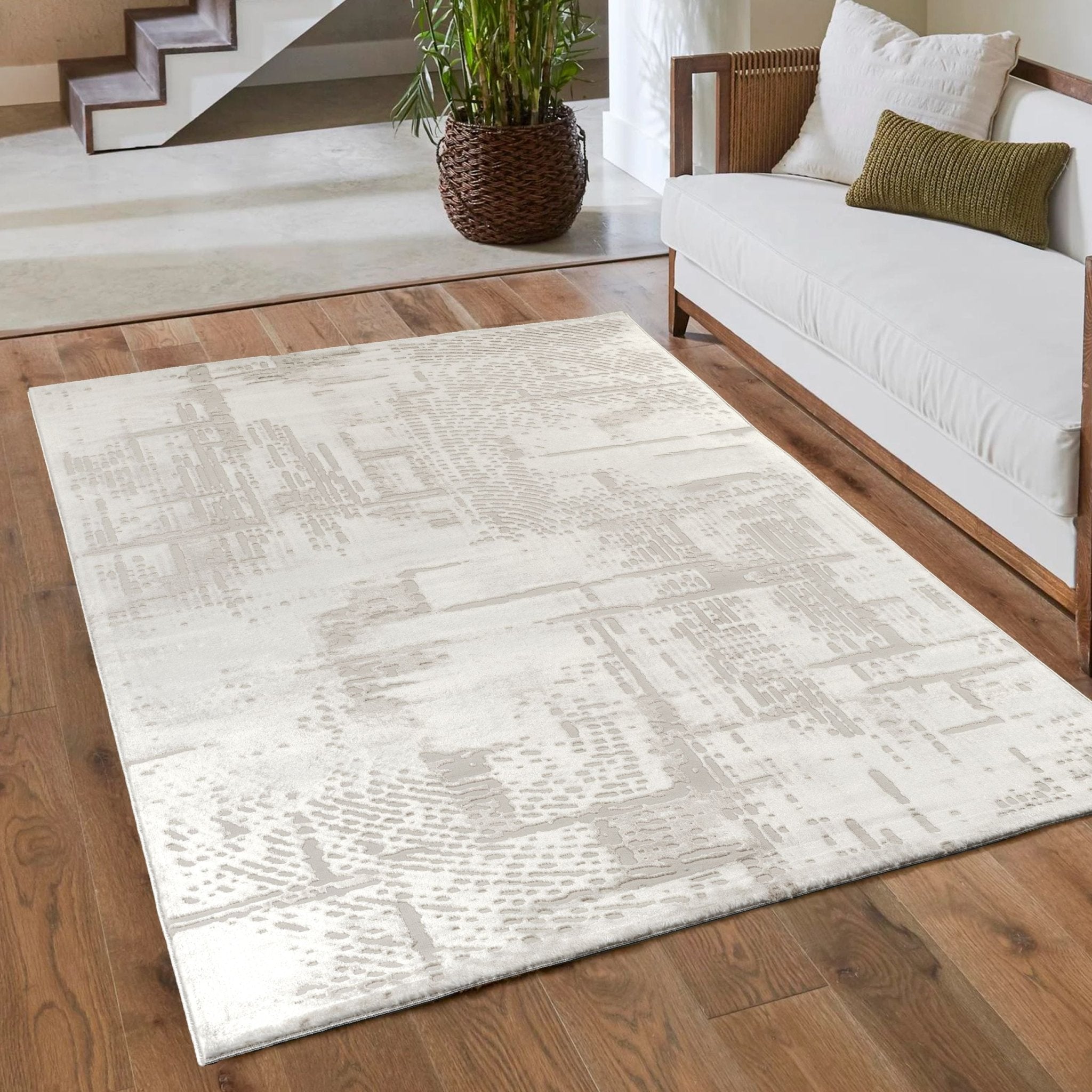 Anemon T072A Modern Area Rug Cream L.Beige - Quality Rugs and Furniture