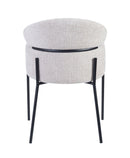 Anya Modern Dining Chair Kansas Beige Fabric with Matt Black Legs - Quality Rugs and Furniture