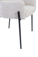 Anya Modern Dining Chair Kansas Beige Fabric with Matt Black Legs - Quality Rugs and Furniture