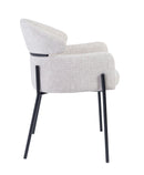 Anya Modern Dining Chair Kansas Beige Fabric with Matt Black Legs - Quality Rugs and Furniture