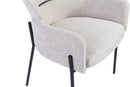 Anya Modern Dining Chair Kansas Beige Fabric with Matt Black Legs - Quality Rugs and Furniture