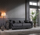 Arizona Velvet Modern Luxury Sofa Set Black Gold - Quality Rugs and Furniture