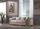Arizona Velvet Modern Sofa Set Beige Gold - Quality Rugs and Furniture