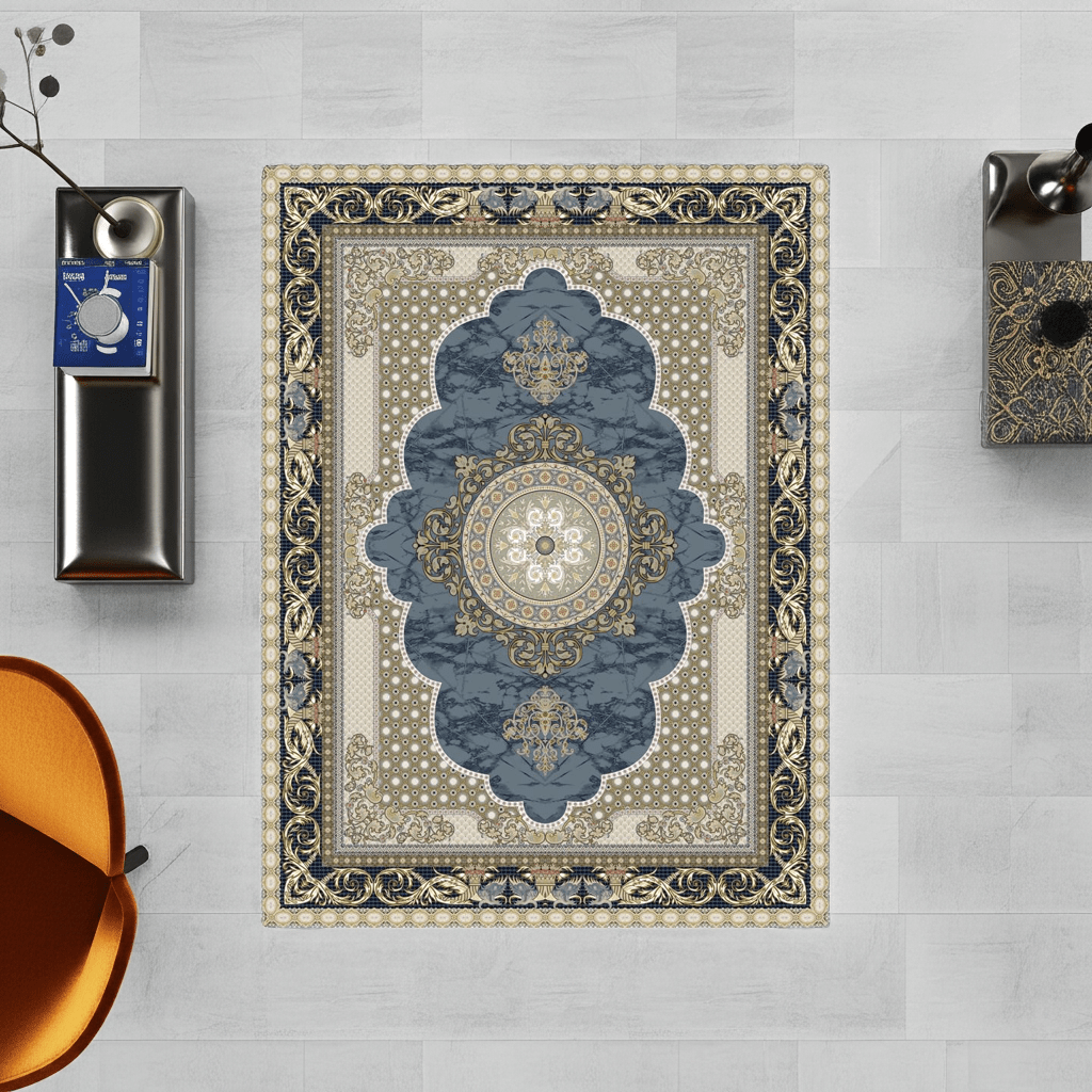 Arman Dolphin Blue Traditional Persian Area Rug - Quality Rugs and Furniture