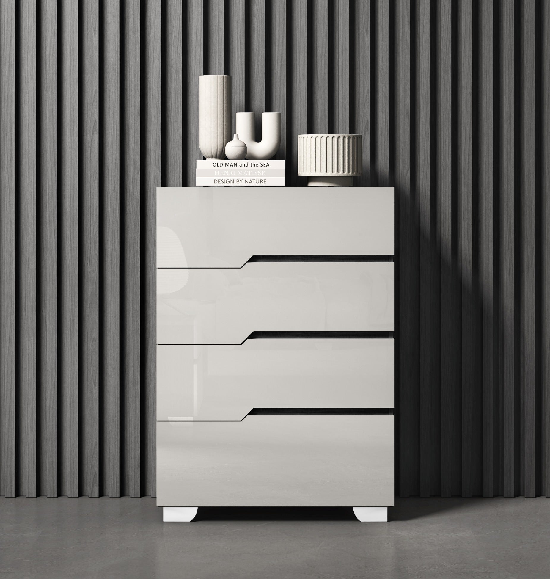 Aurora Bedroom Suite Luxury Modern Gas lift Queen Bed Grey Angley - Quality Rugs and Furniture