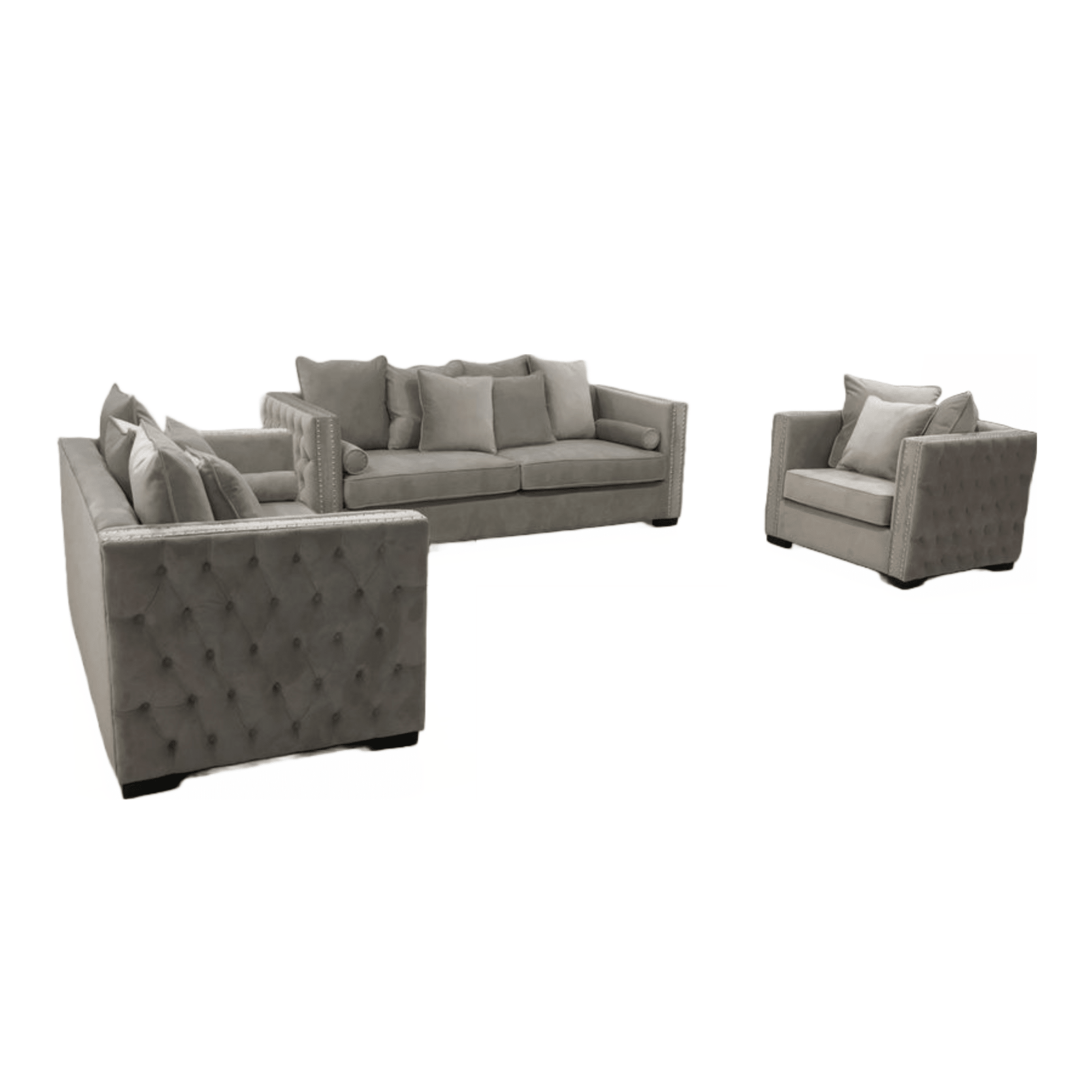Ava Modern Velvet Sofa Set Light Brown - Quality Rugs and Furniture