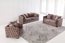 Ava Velvet Sofa Set Dark Brown - Quality Rugs and Furniture