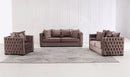 Ava Velvet Sofa Set Dark Brown - Quality Rugs and Furniture