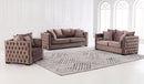Ava Velvet Sofa Set Dark Brown - Quality Rugs and Furniture