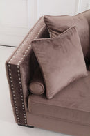 Ava Velvet Sofa Set Dark Brown - Quality Rugs and Furniture