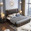 Aysel King Bed Luxury Modern Brown Gold - Quality Rugs and Furniture