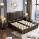 Aysel King Bed Luxury Modern Brown Gold - Quality Rugs and Furniture