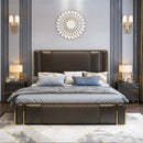 Aysel King Bed Luxury Modern Brown Gold - Quality Rugs and Furniture