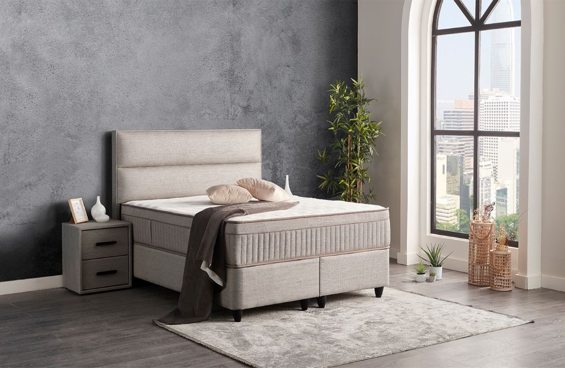 Balance Double Bedroom Suite Luxury Modern Bed + Mattress + 2 Bed Side Table - Quality Rugs and Furniture