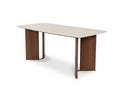 Banksia Modern Dining Table Yello Ceramic Top with Walnut Legs - Quality Rugs and Furniture