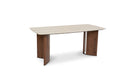 Banksia Modern Dining Table Yello Ceramic Top with Walnut Legs - Quality Rugs and Furniture