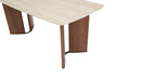 Banksia Modern Dining Table Yello Ceramic Top with Walnut Legs - Quality Rugs and Furniture