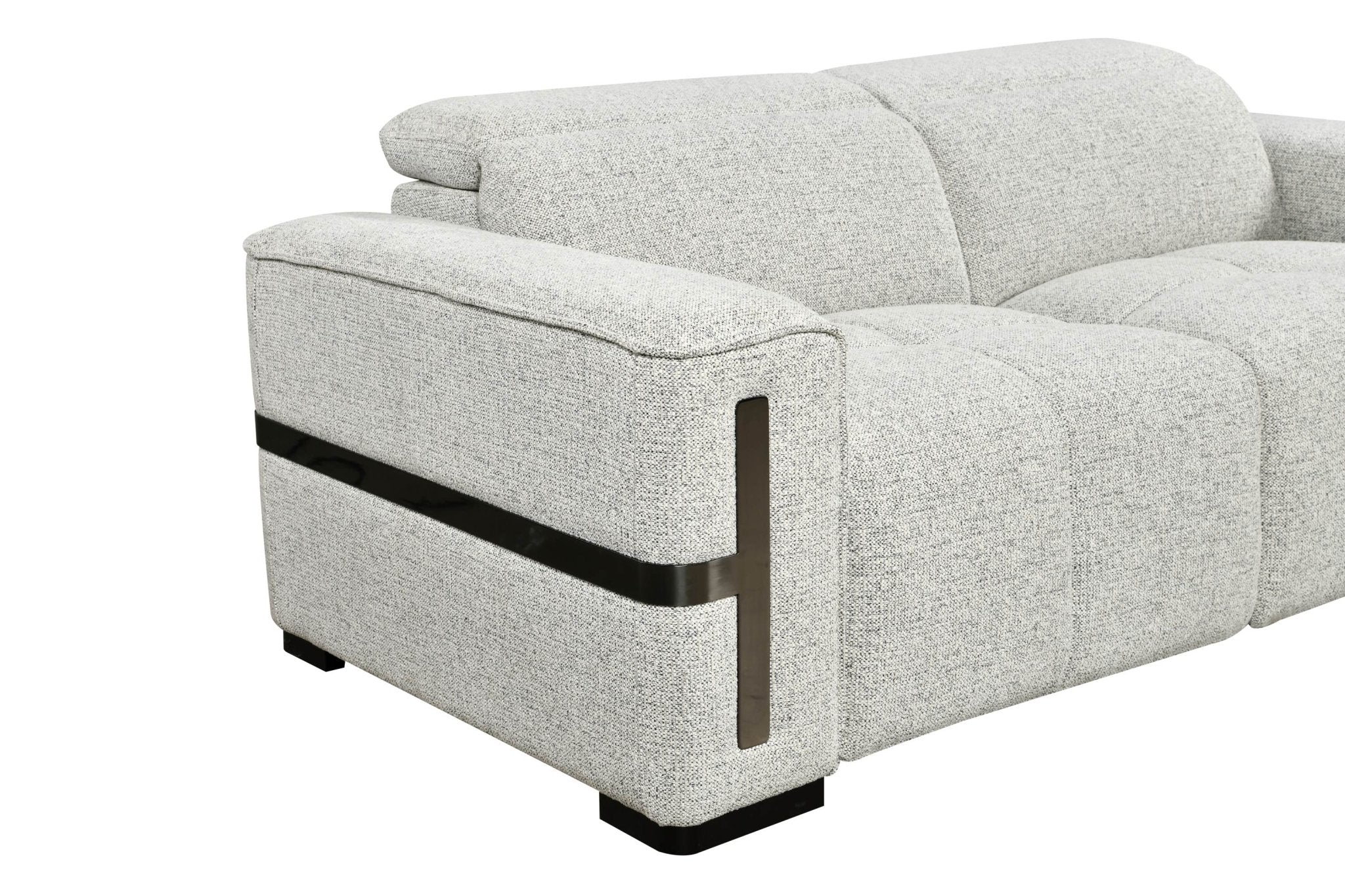 Bliss Luxury Dual Electric Recliner Fabric Sofa Set Grey - Quality Rugs and Furniture