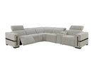 Bliss Luxury Modern Dual Electric Recliner Corner Fabric Sofa Set Grey - Quality Rugs and Furniture
