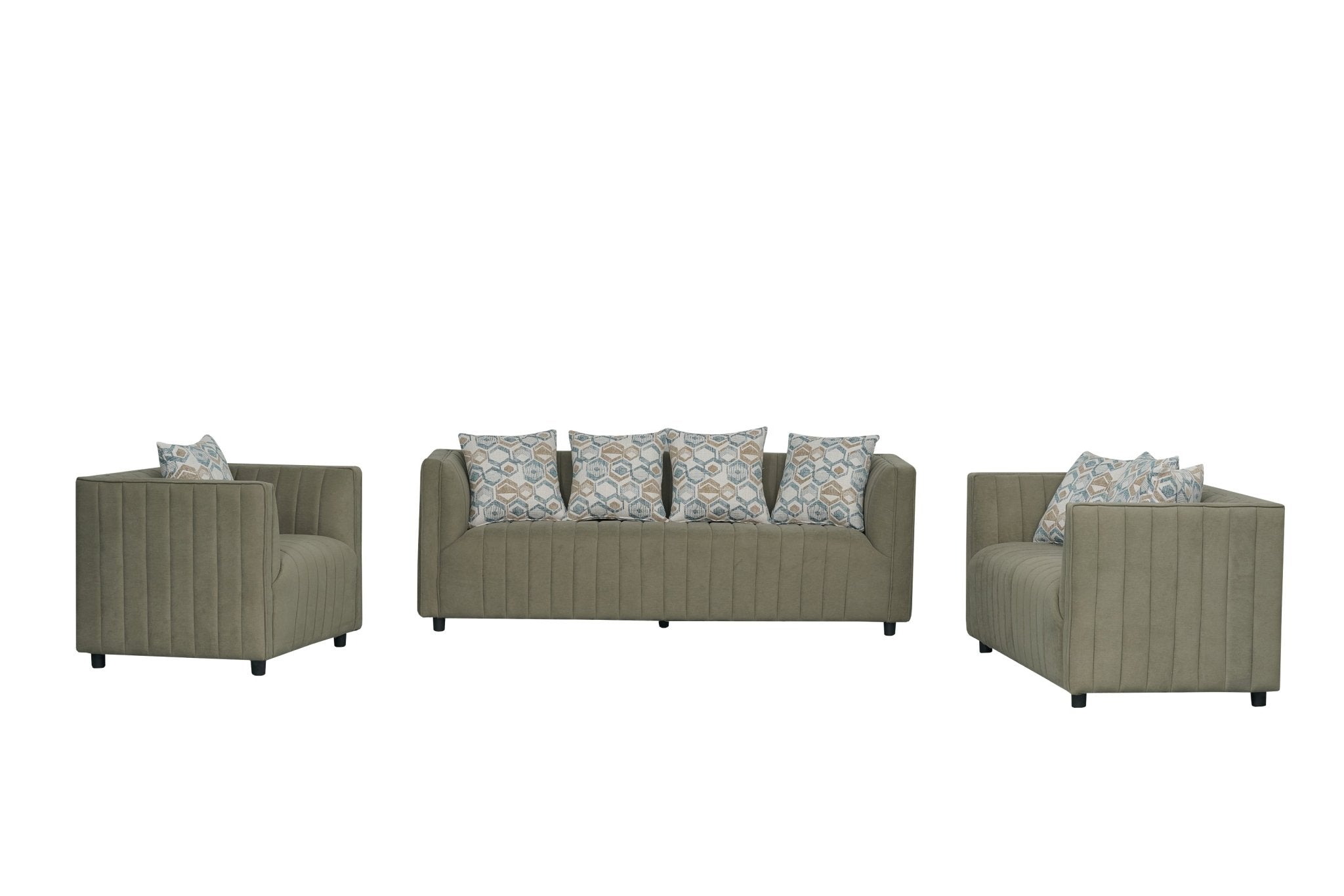 Bonddi Fabric Modern Sofa Set Pistachio - Quality Rugs and Furniture