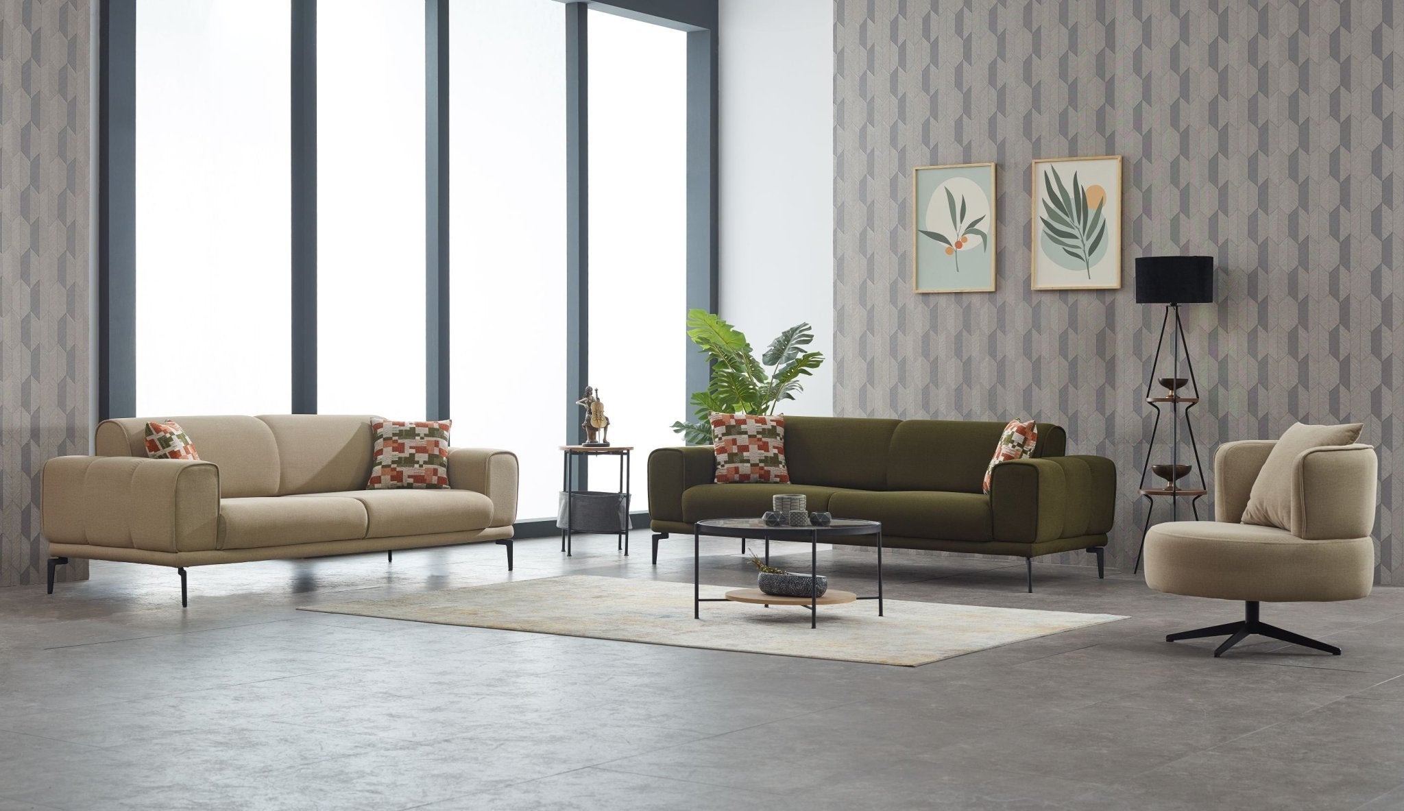 Braga Luxury Grey Velvet Sofa Set - Quality Rugs and Furniture