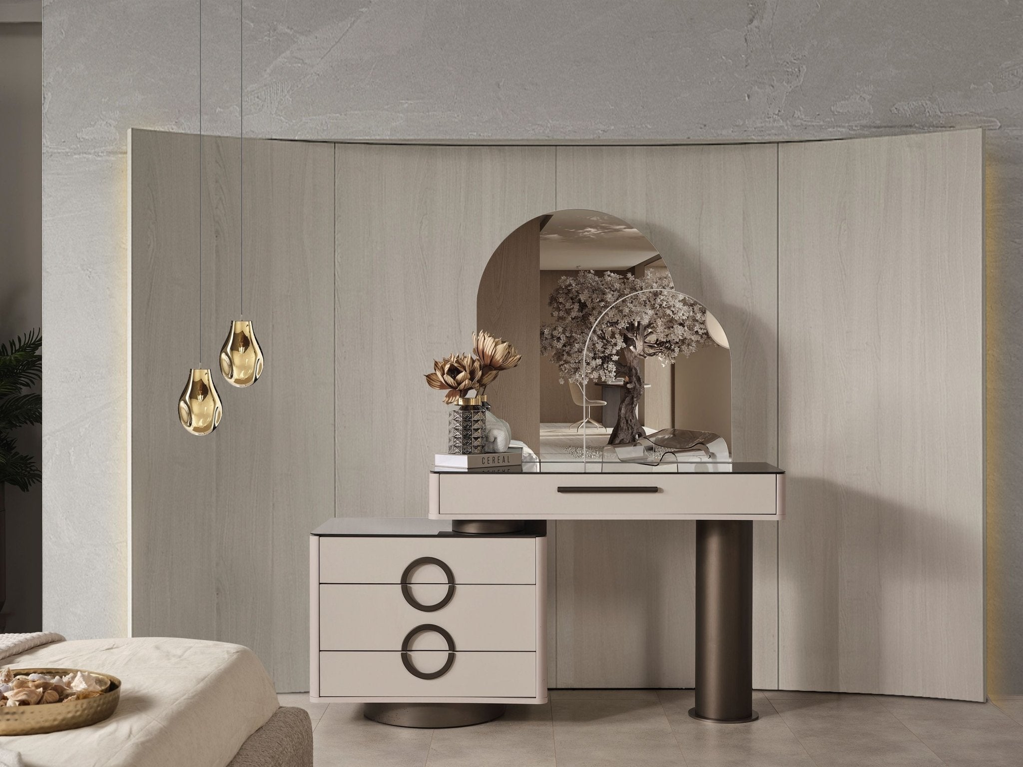 Bubble Luxury Bedroom Suite Beige Modern Bed Set - Quality Rugs and Furniture