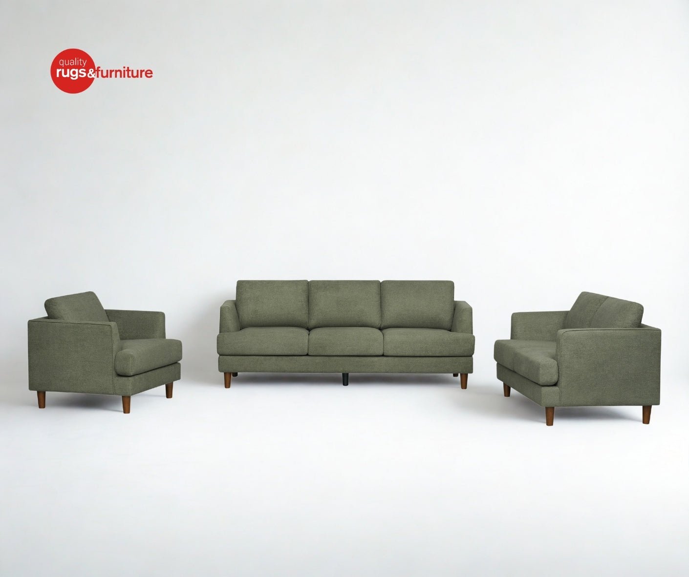 Byron Fabric Modern Sofa Set Green - Quality Rugs and Furniture