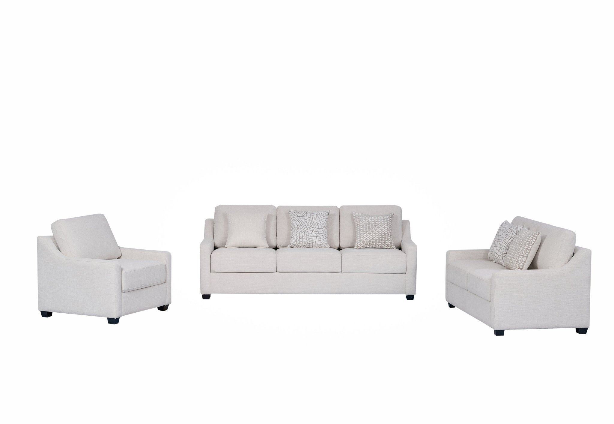 Cameron Beige Fabric Contemporary Sofa Set - Quality Rugs and Furniture