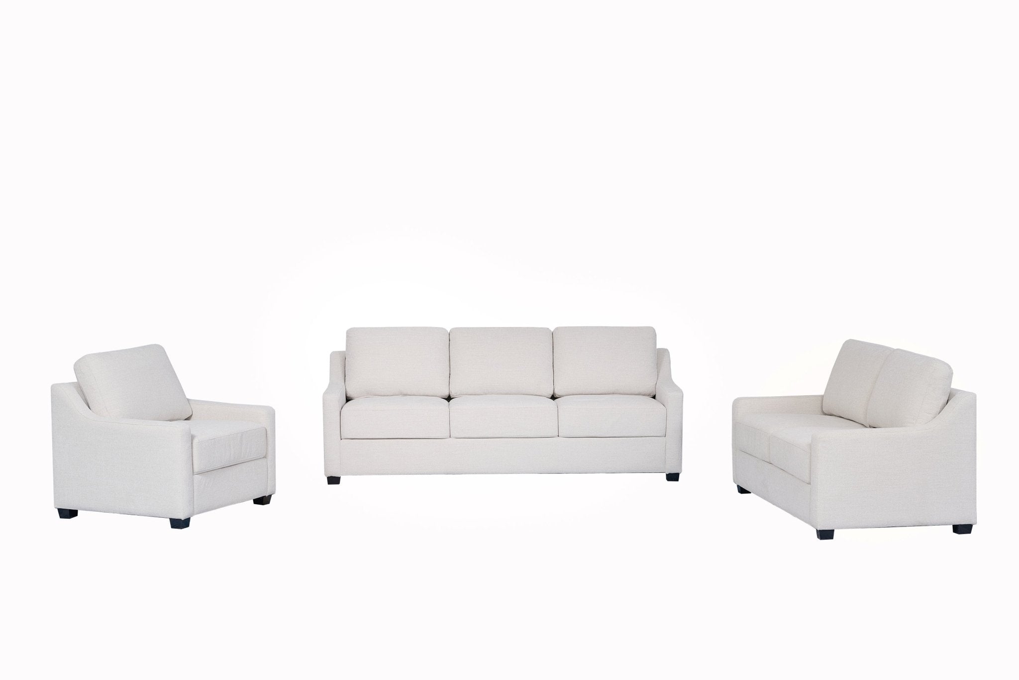 Cameron Beige Fabric Contemporary Sofa Set - Quality Rugs and Furniture