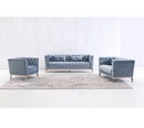 Cara Velvet Sofa Set Light Blue - Quality Rugs and Furniture