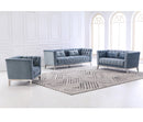 Cara Velvet Sofa Set Light Blue - Quality Rugs and Furniture