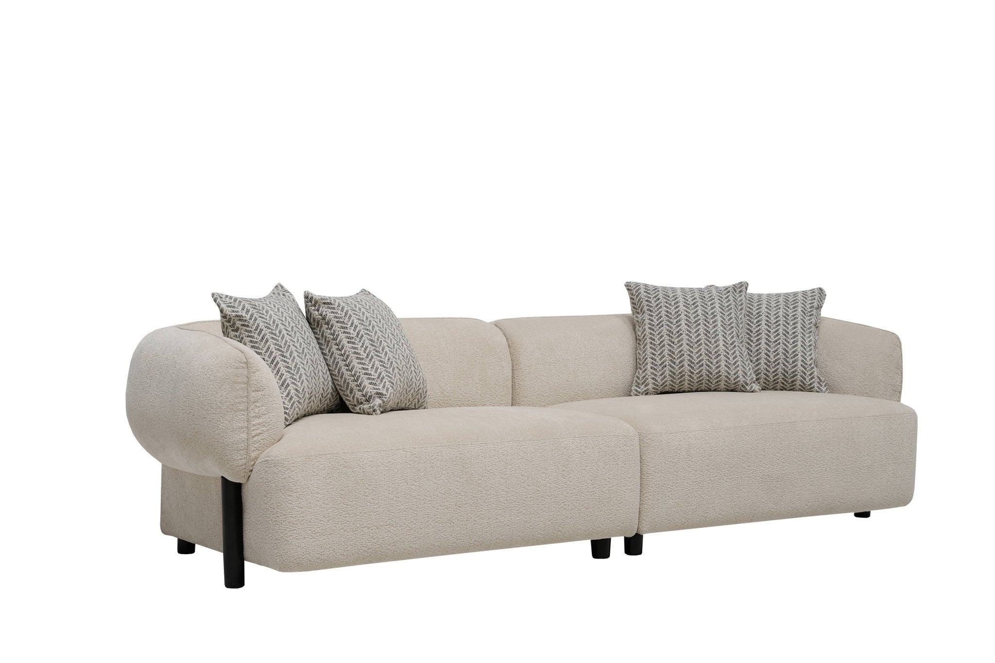 Cassia Modern Cream Fabric 4 - Seater Sofa Lounge - Quality Rugs and Furniture