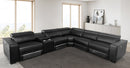 Celestial Corner Electric Recliner Genuine Leather Sofa Set Black - Quality Rugs and Furniture