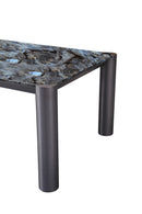 Circa Modern Blue Marble Top Stainless Steel base Dining Table - Quality Rugs and Furniture