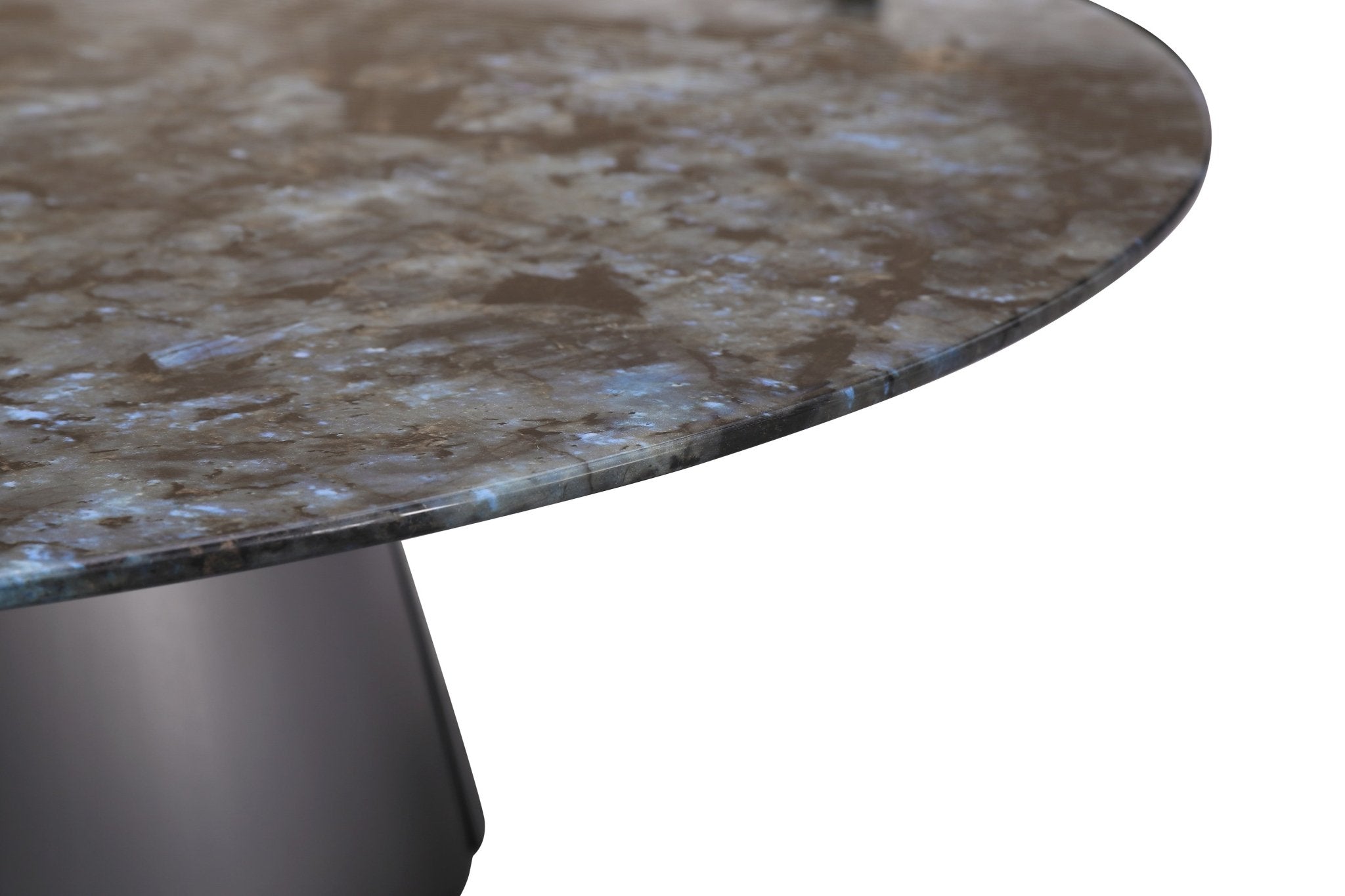 Circa Modern Blue Marble Top Stainless Steel Grey Base Coffee Table - Quality Rugs and Furniture