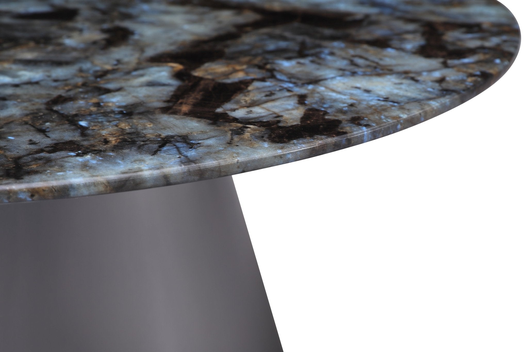 Circa Modern Blue Marble Top Stainless Steel Grey Base Coffee Table - Quality Rugs and Furniture