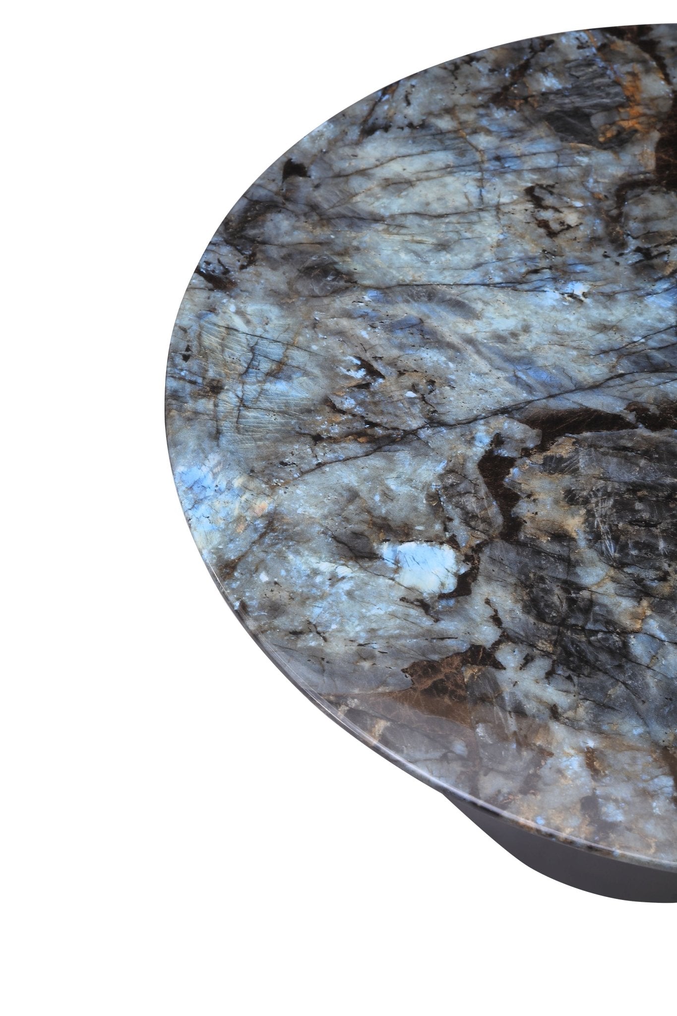 Circa Modern Blue Marble Top Stainless Steel Grey Base Coffee Table - Quality Rugs and Furniture