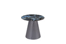 Circa Modern Blue Marble Top Stainless Steel Grey Base Side Table - Quality Rugs and Furniture