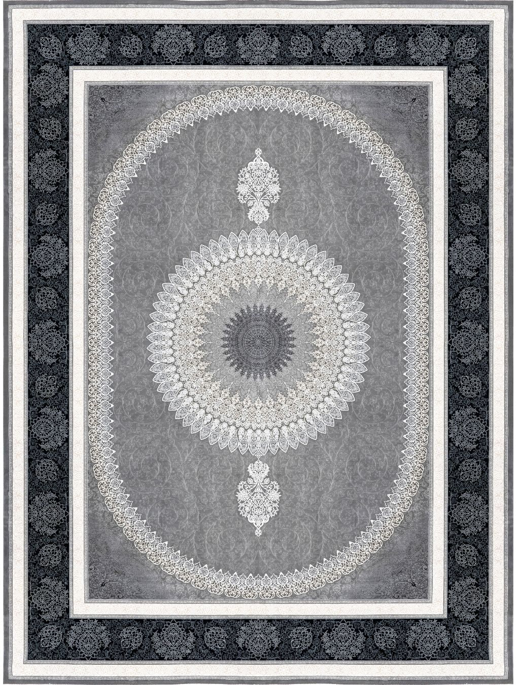Dariush 1412 Traditional Persian Area Rug Metalic - Quality Rugs and Furniture