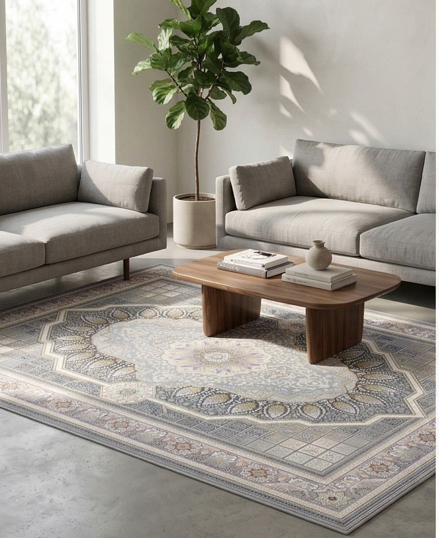 Delvin Traditional Persian Area Rug Silver - Quality Rugs and Furniture