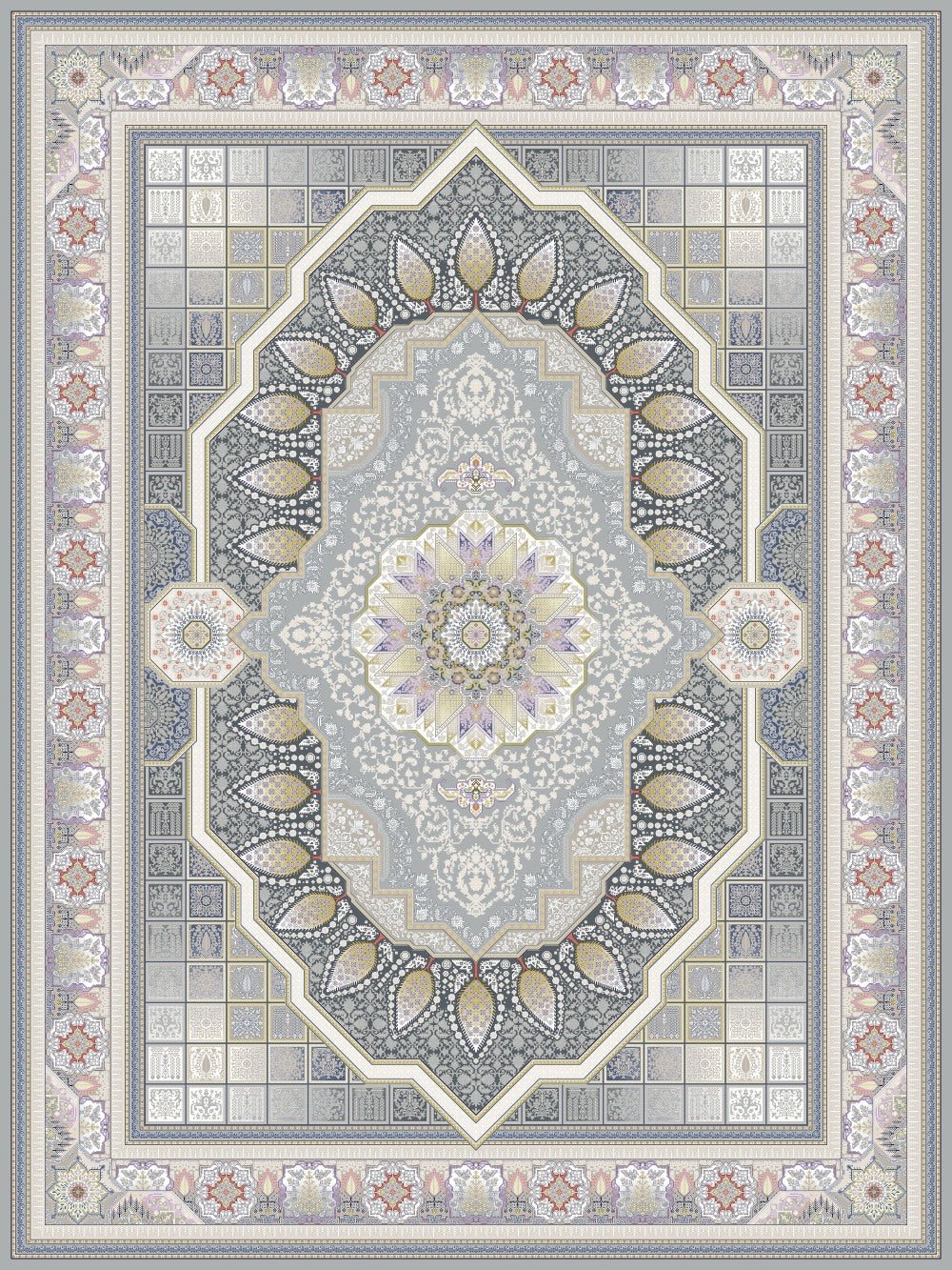 Delvin Traditional Persian Area Rug Silver - Quality Rugs and Furniture